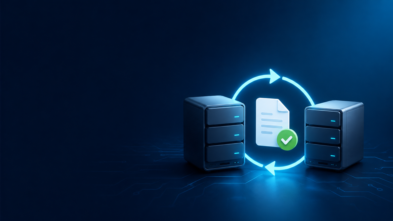 Two storage locations connected by a verified restore